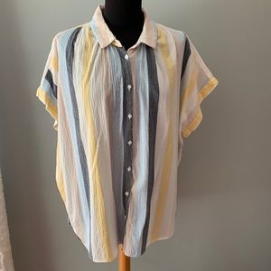 Time & Tru Striped Cotton Blouse